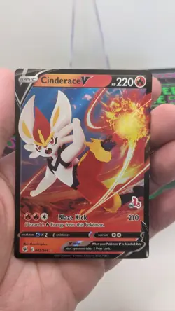 Pokemon TCG #043/264 Cinderace V Rare Holo SWSH08: Fusion Strike LP - Image 3