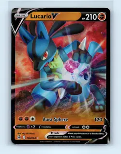 Pokemon tcg SWSH08: Fusion Strike Lucario V Near Mint or Better - Image 1