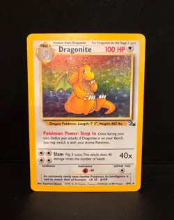 Dragonite 4/62 Fossil Unlimited Holo Rare Pokemon TCG MP - Image 1