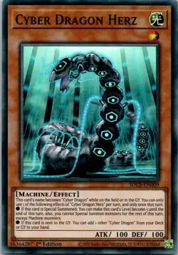 Yugioh Cyber Dragon Herz SDCS-EN009 1st Edition Super Rare NM - Image 1