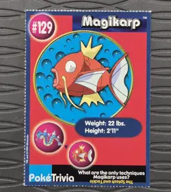 Pokemon Burger King PokeTrivia Perforated Magikarp #129 Pokemon Trading Card - Image 1