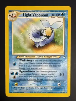 Light Vaporeon - 52/105 - Pokemon Neo Destiny Unlimited Card WOTC NM - Image 1