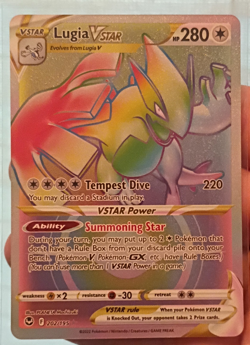 Pokemon TCG Lugia VSTAR Secret Rare Full Art Holo 202/195 Silver Tempest Card - Image 1