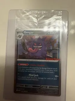 Pokemon TCG Holo Gengar GameStop Sealed Promo Card Partial SWIRLSU Mind Jack - Image 1
