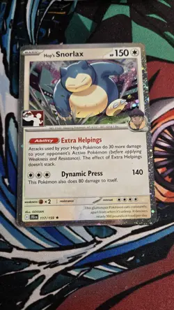 Hop's Snorlax Play! Stamped COSMO Holo Pokemon Prize Pack Series 8 Promo Card ✨ - Image 1