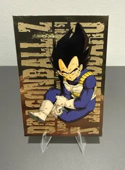 1999 Dragon Ball Z brooding Vegeta Gold Foil Card / G-8 rare original - Image 1