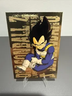 1999 Dragon Ball Z brooding Vegeta Gold Foil Card / G-8 rare original - Image 2