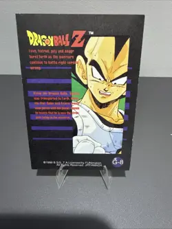 1999 Dragon Ball Z brooding Vegeta Gold Foil Card / G-8 rare original - Image 5