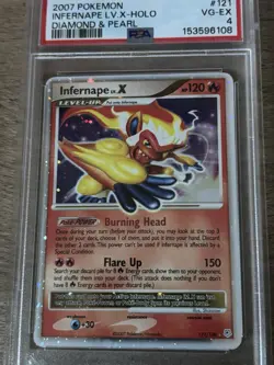Pokemon TCG Infernape LV.X Holo Rare Card Diamond & Pearl 121/130 PSA 4 - Image 3