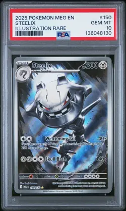 Steelix Illustration Rare 150 PSA 10 Gem Mint Mega Evolutions Pokemon Card - Image 1