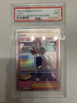 POKEMON 2025 2 Prismatic Evolutions Special Illustration Rare LACEY #175 PSA 9 - Image 1