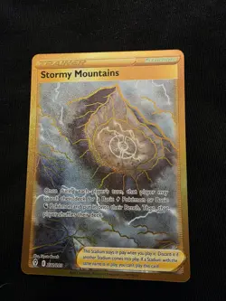 Pokemon Sword & Shield Evolving Skies Stormy Mountains Secret Gold Rare 232/203 - Image 1