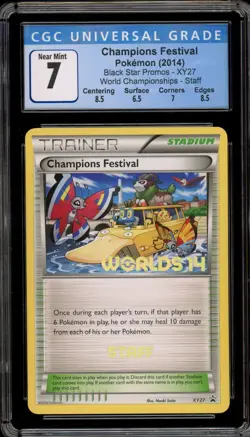 Pokemon Champions Festival STAFF 2014 World Championships Promo XY27 CGC 7 - Image 1
