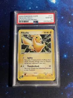 2003 Pokemon Game Pikachu-Holo Black Star Promo PSA 10 - Image 1