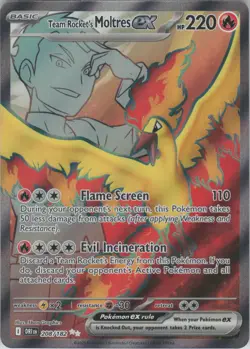 Team Rocket's Moltres ex 208/182 Ultra Rare Destined Rivals Pokemon Near Mint - Image 1