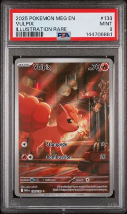 Pokemon MEG EN Vulpix 138/132 Illustration Rare PSA Mint 9 - Image 1