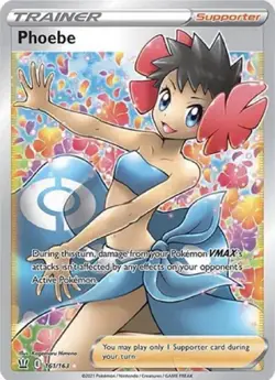 PSA 9 MINT FA Phoebe 161/163 - 2021 Pokemon SWSH Battle Styles - Image 2
