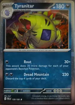 Tyranitar 135/193 Rare Cosmo Holo Paldea Evolved Pokemon Near Mint - Image 1
