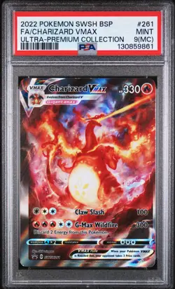 2022 POKEMON SWSH BLACK STAR PROMO #261 FULL ART/CHARIZARD VMAX PSA 9 MC - Image 1