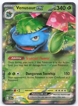 Pokemon TCG Venusaur ex 001/142 Stellar Crown Playset NM - Image 1