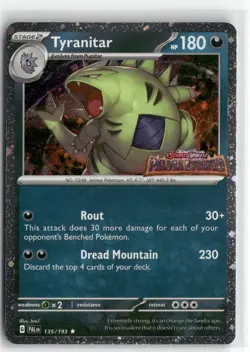 Tyranitar (Paldea Evolved Stamp) 135/193 Promo Cosmos Holo Pokemon NM - Image 1