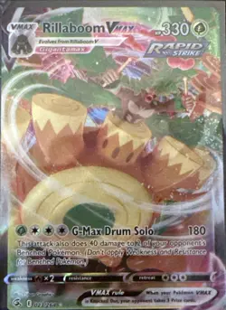 Rillaboom VMAX 023/264 Holo VMAX Rare Fusion Strike Pokemon Near Mint - Image 1