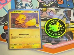 Pikachu 051 /162 Stamped 2026 Pokemon Day 30 Promo TCG With Coin - Soft Swirl - Image 1