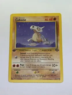 1st Edition Cubone 50/64 Jungle Common Pokemon TCG Vintage WotC 1999 LP/MP - Image 1