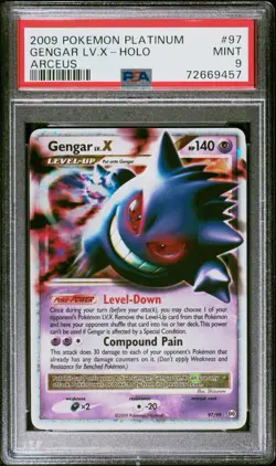 2009 POKEMON PLATINUM ARCEUS #97/99 GENGAR LV.X HOLO PSA 9 - Image 1