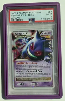 2009 POKEMON PLATINUM ARCEUS #97/99 GENGAR LV.X HOLO PSA 9 - Image 3