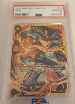 Sabo 2024 ONE PIECE OP07 English Secret Rare #118 PSA 10 - Image 1