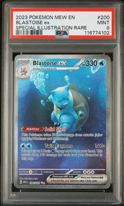 2023 POKEMON MEW EN-151 #200 BLASTOISE EX SPECIAL ILLUSTRATION RARE PSA 9 - Image 1