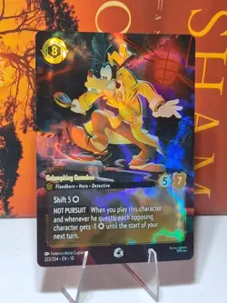 Disney Lorcana Goofy – Galumphing Gumshoe Enchanted Rare Ultra Rare Foil NM - Image 1