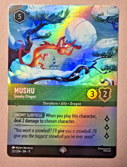 Mushu - Sneaky Dragon | EPIC | Disney Lorcana Winterspell | 212/204 | Foil Nm - Image 1