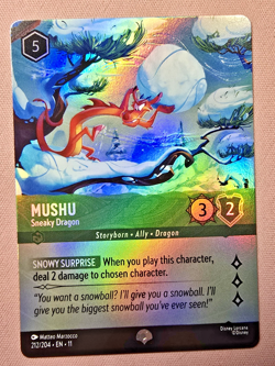 Mushu - Sneaky Dragon | EPIC | Disney Lorcana Winterspell | 212/204 | Foil Nm - Image 3
