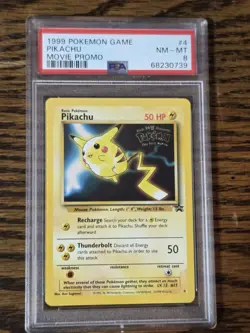 Pokemon Wotc Black Star Promo #4 Movie Pikachu PSA 8 - Image 1