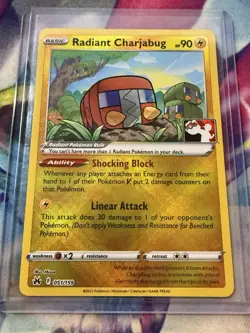 Radiant Charjabug 051/159 PLAY POKEMON PRIZE PACK STAMP Crown Zenith NEAR MINT - Image 1