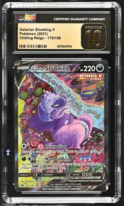 ‼Pokemon Galarian Slowking V Pokemon (2021) Chilling Reign~GRADE 10 PRISTINE💨 - Image 1