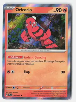 Oricorio Holo 033/193 Rare Paldea Evolved Pokemon Near Mint - Image 1