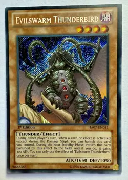 Yugioh Evilswarm Thunderbird HA07-EN051 Secret Rare 1st Edition - Image 1