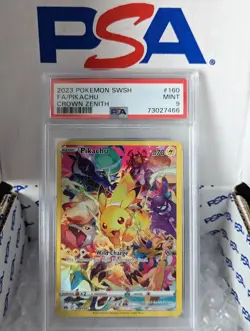 PSA 9 Mint 2023 Pokemon Crown Zenith Pikachu Full Art SECRET RARE #160/159 - Image 1