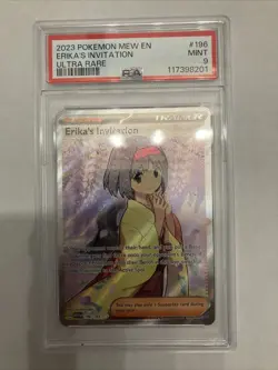 2023 Pokemon Mew en Erika's Invitation Special Illustration PSA 9 - Image 1