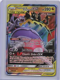 Naganadel & Guzzlord GX 158/236 Holo Rare GX Cosmic Eclipse Pokemon LP - Image 1