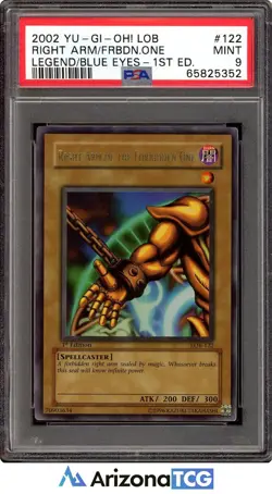 Yu-Gi-Oh! 2002 Right Arm of the Forbidden One LOB-122 1st Edition PSA 9 - Image 1
