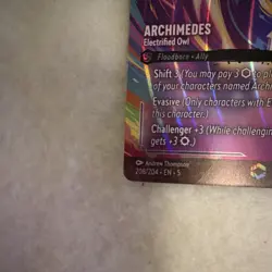 Disney Archimedes Electrified Owl Enchanted Floodborn Foil Lorcana TCG 208/204 - Image 3