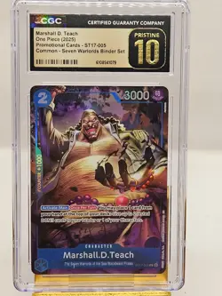 2025 ONE PIECE PROMO CARD #ST17-005 MARSHALL D. TEACH CGC 10 PRISTINE GEM - Image 1
