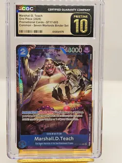 2025 ONE PIECE PROMO CARD #ST17-005 MARSHALL D. TEACH CGC 10 PRISTINE GEM - Image 2