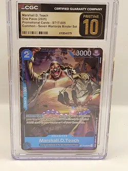 2025 ONE PIECE PROMO CARD #ST17-005 MARSHALL D. TEACH CGC 10 PRISTINE GEM - Image 3