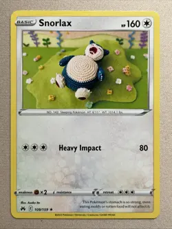 Pokemon Card - Snorlax - Asako Ito Knitted - Rare (109/159) Crown Zenith *VLP* - Image 1