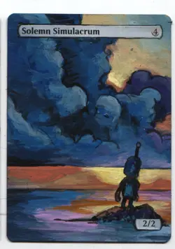 Solemn Simulacrum Altered Art Mtg Hand Painted Card Commander - Image 1